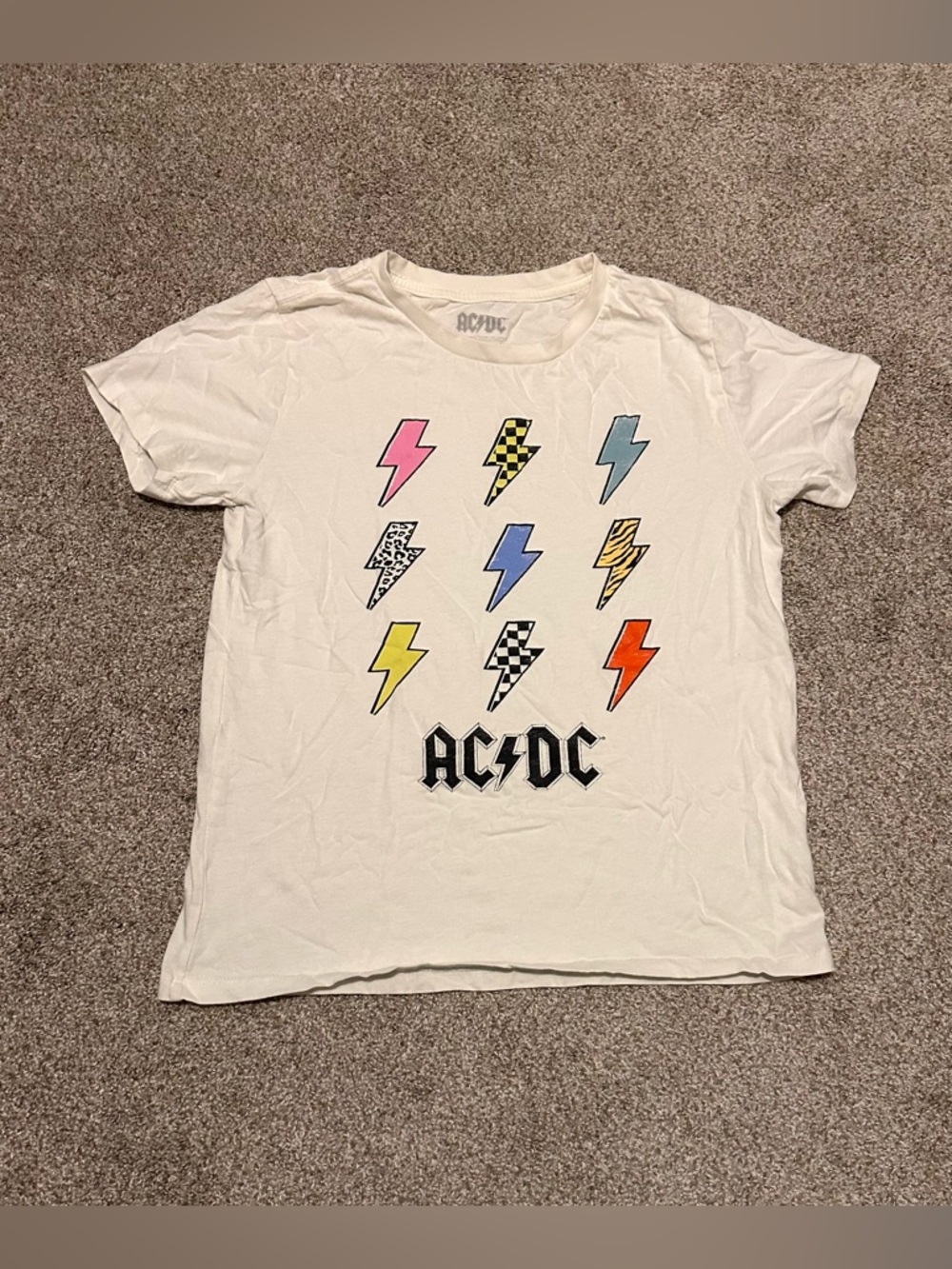AC/DC White Short Sleeve Tee